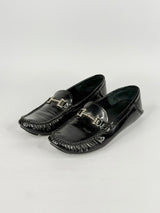 Bally Patent Black Leather 'Diadem' Horsebit Loafers - EU37