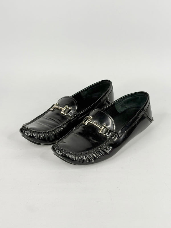 Bally Patent Black Leather 'Diadem' Horsebit Loafers - EU37