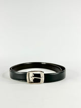 Monte Blanc Sleek Black Leather Belt