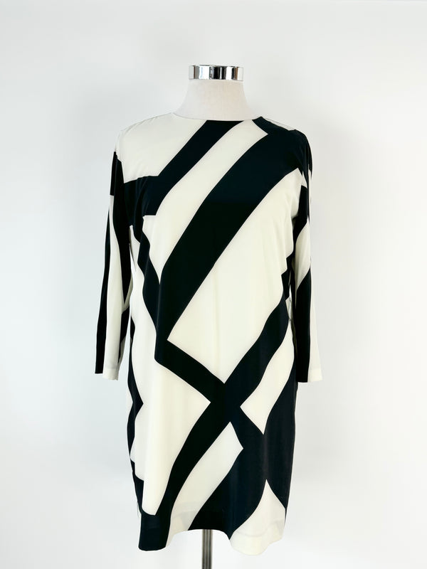 Armani Exchange Black & White Patterned Dress - AU12/14