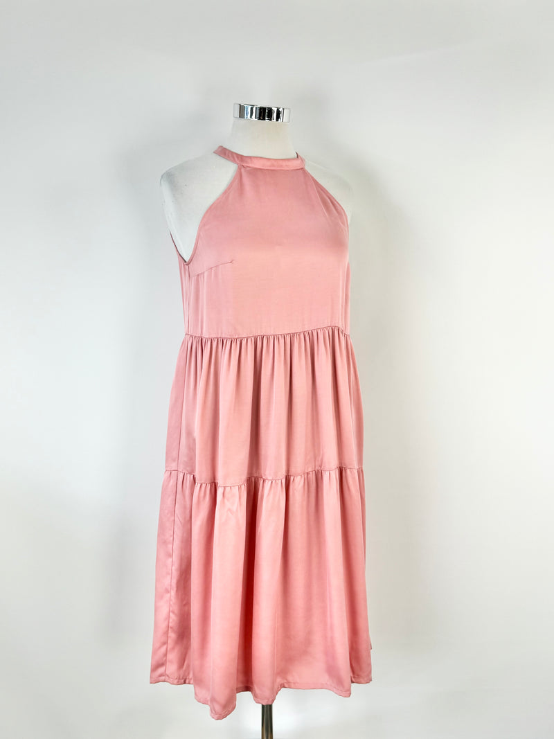 Funkis 'Maxine' Short Dusty Pink Satin Dress NWT - AU12