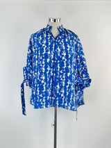 Christian Wijnants Blue & White Patterned Silk Blouse - AU10/12