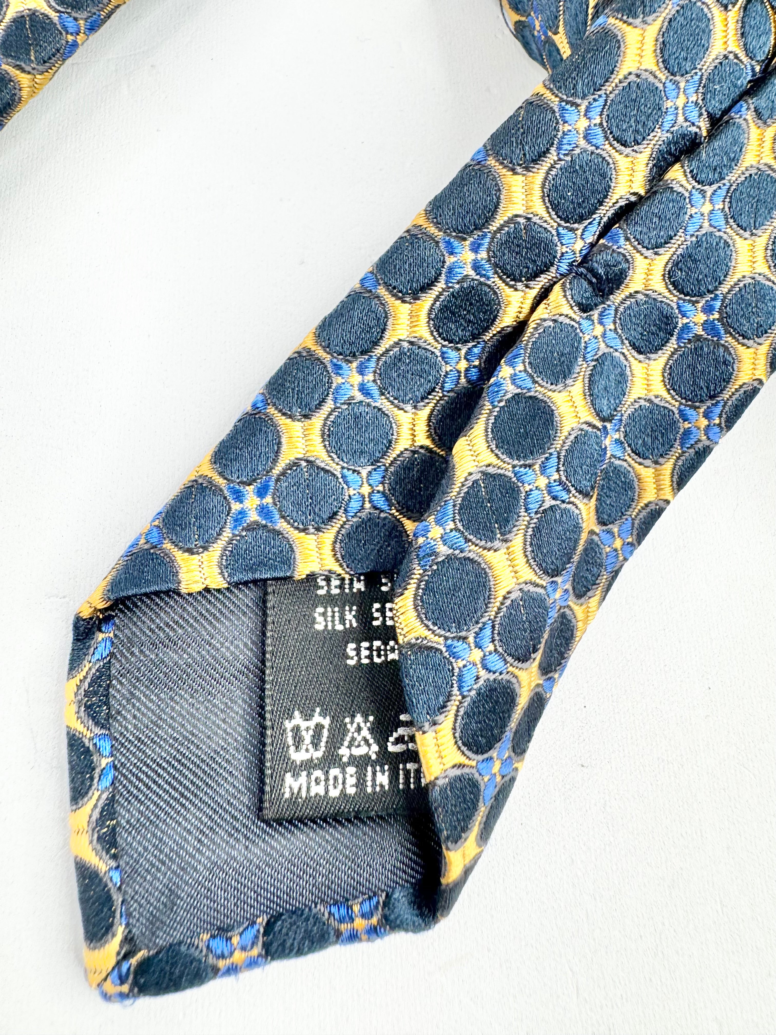 Valentino Blue, Navy & Gold Silk Tie