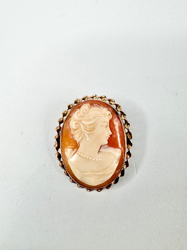 Antique 9ct Rose Gold Cameo Brooch