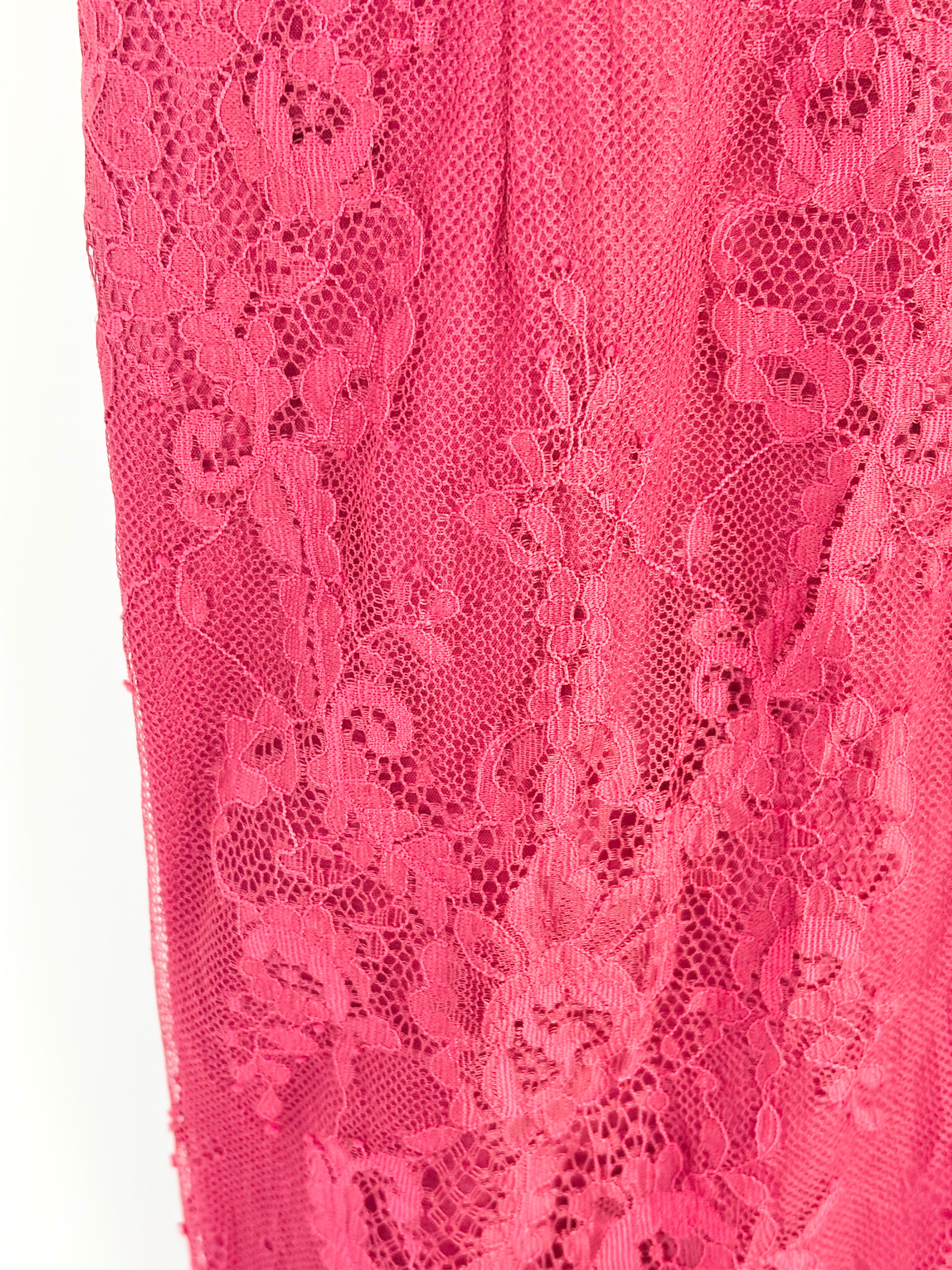 Bariano Burgundy Halter-Neck Embroidered Evening Gown - AU14