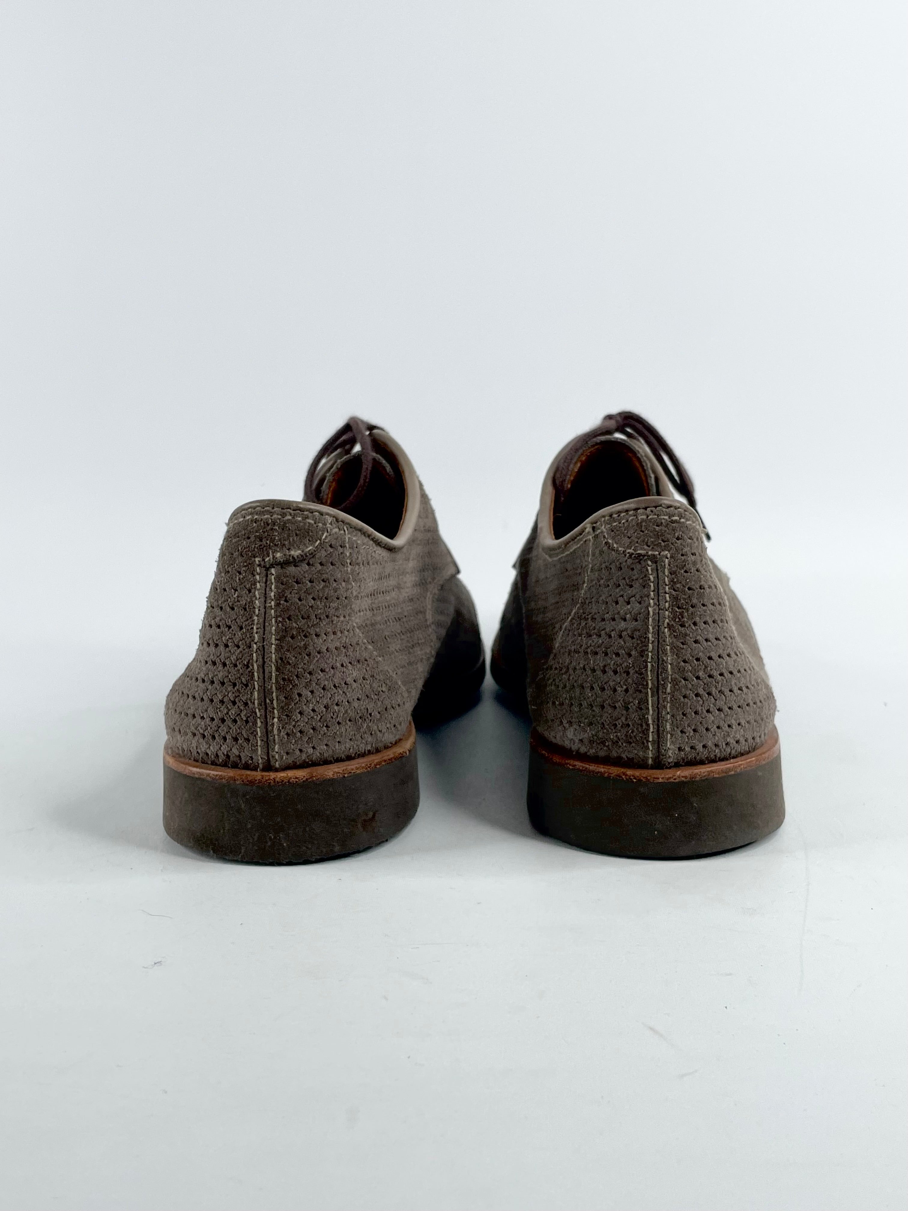 Fratelli Rossetti Taupe Woven Suede Lace Ups - EU39