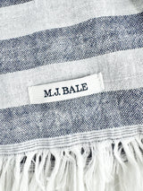 M.J Bale Blue & White Striped Scarf