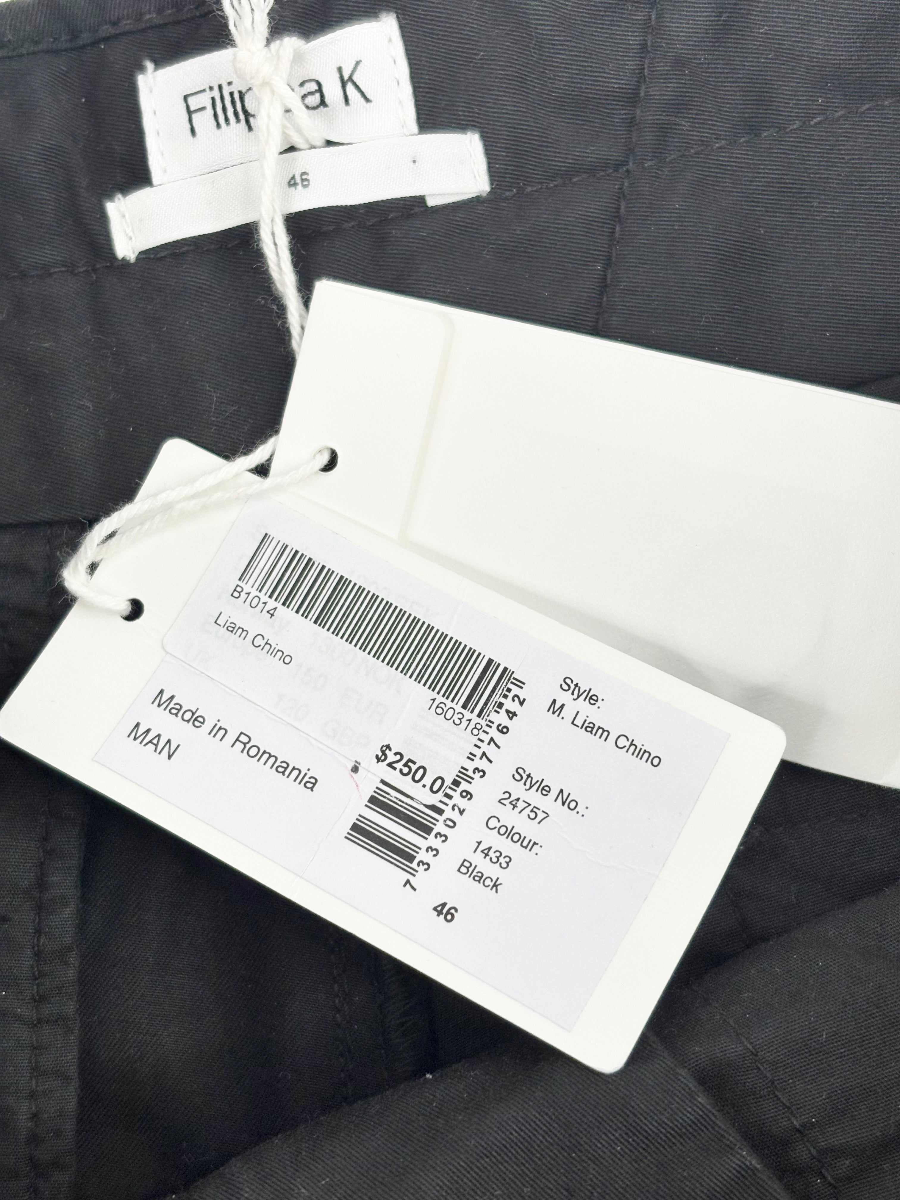 Filippa K Black Skinny-Fit 'Liam' Chinos - S