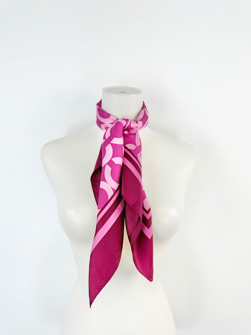 Coach Deep Pink Silk Monogram Scarf