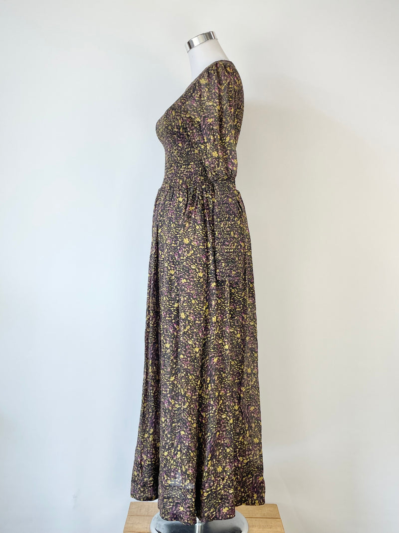 Morrison Micro Floral 3/4 Sleeve Maxi Dress  - AU6/8