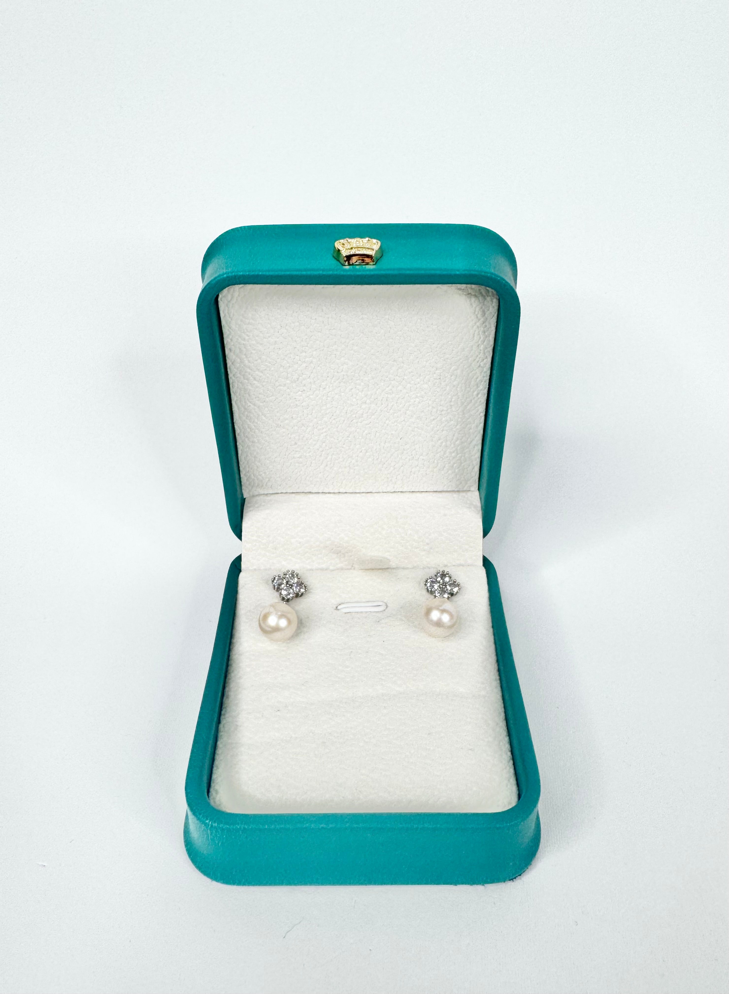 Silver, Crystal & Freshwater Pearl Earrings