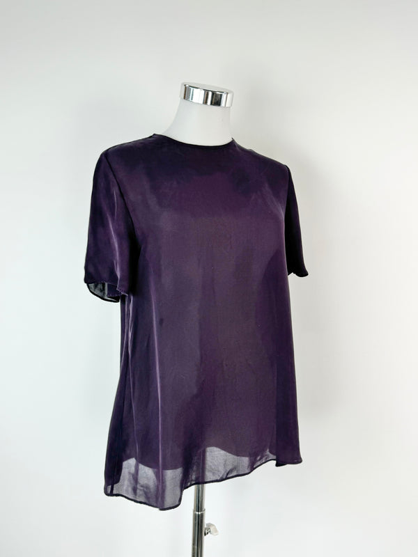 Camilla & Marc Aubergine Silk Top - AU10