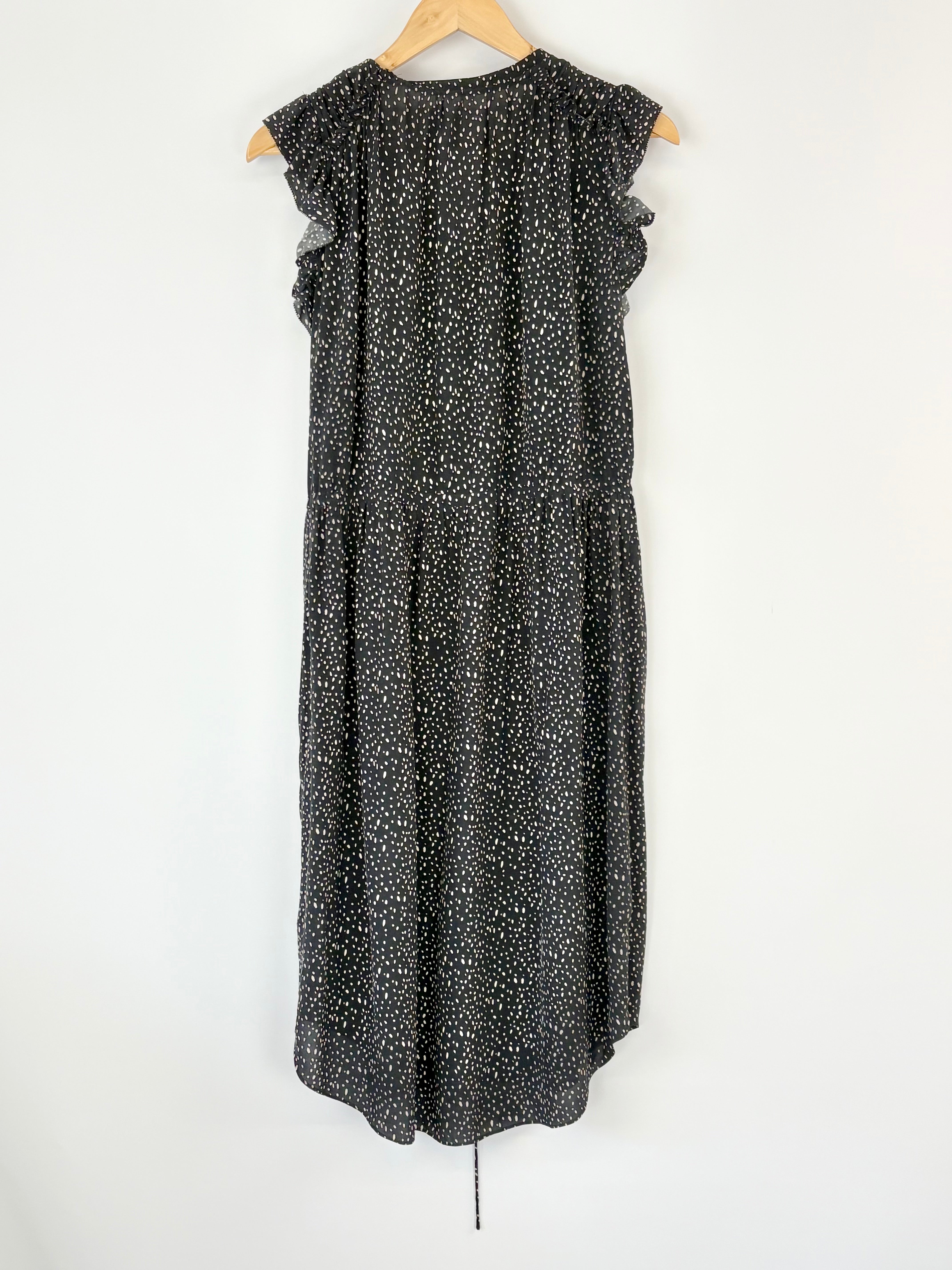 Husk Black & White Summer Dot Silk Dress - AU10
