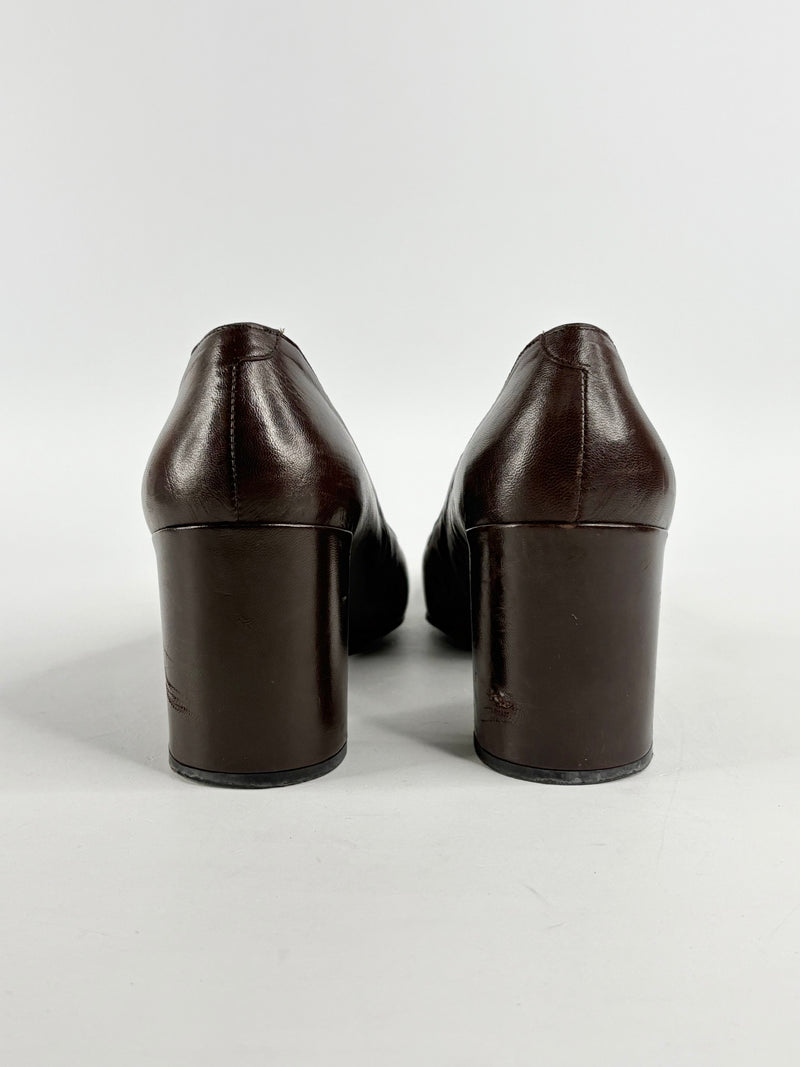 Calvin Klein Chocolate Brown Leather Pumps - EU39