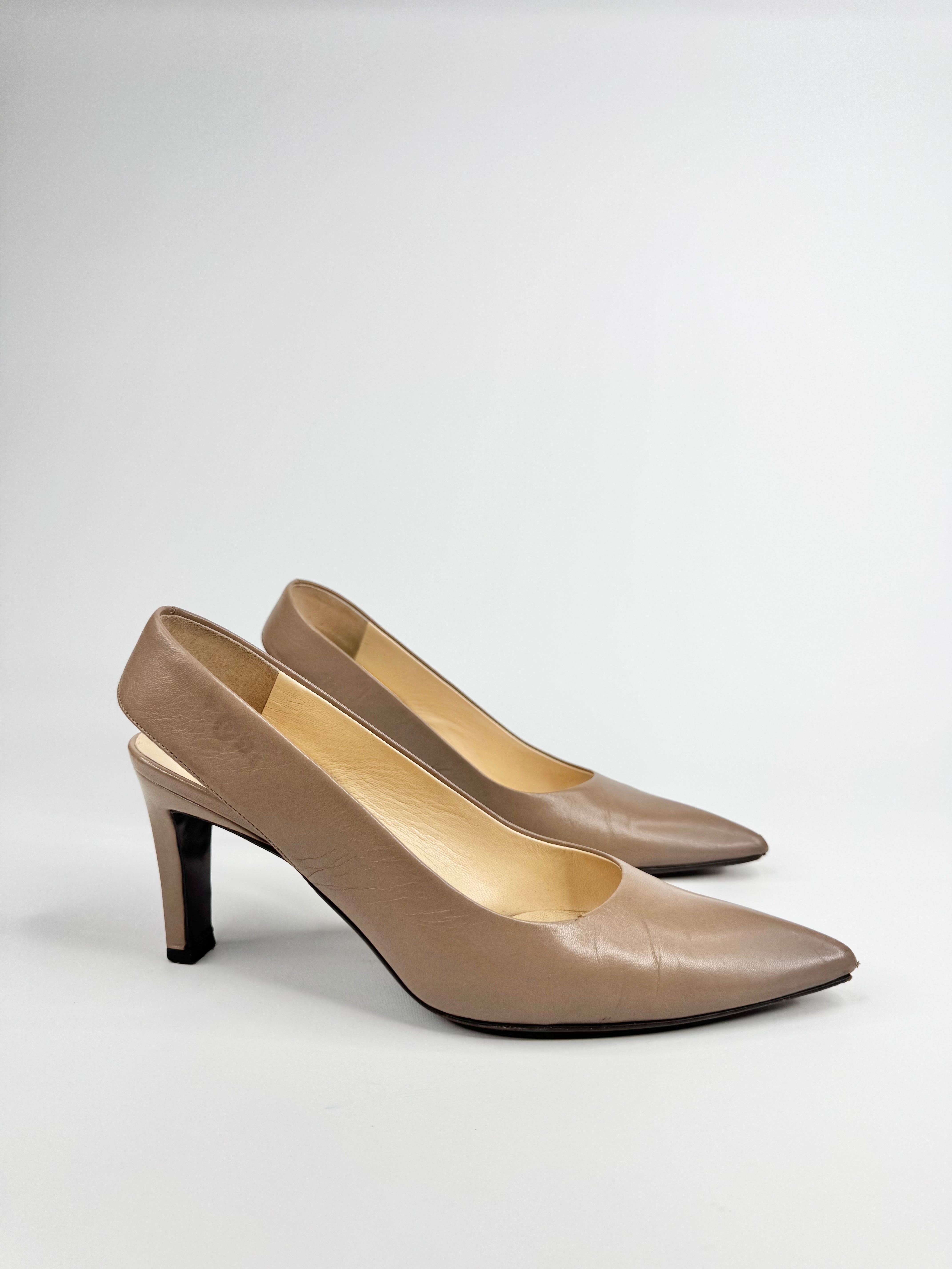 Helmut Lang Taupe Sling Back Pumps - EU37