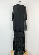 Donna Donna Black 'Maree' Silk Layered Maxi Dress NWT - AU8/10