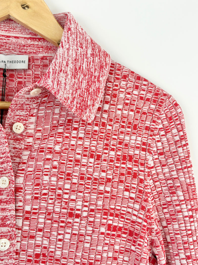 Scanlan Theodore Red & White Pleated Rib Shirt - AU10