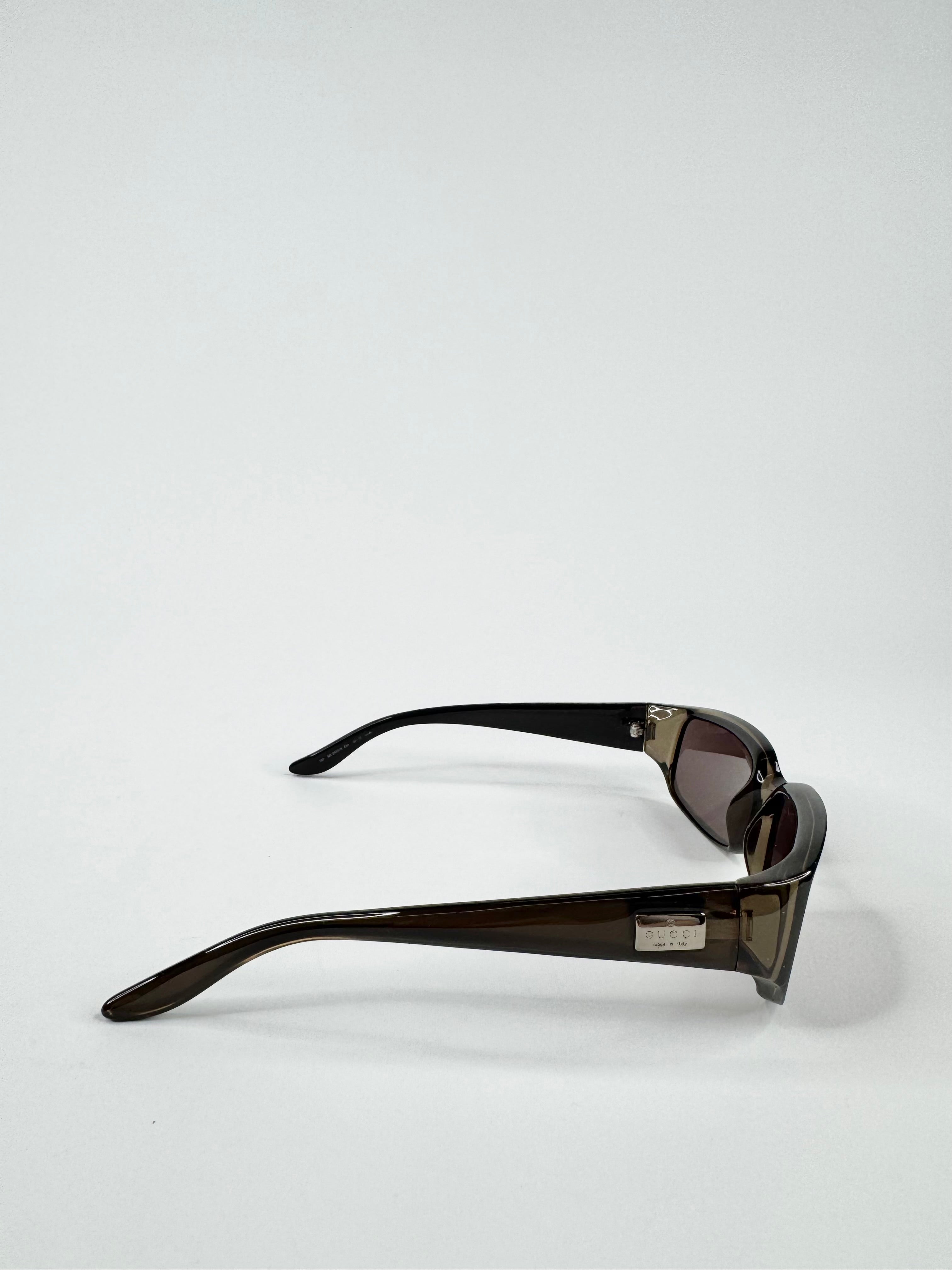 Vintage Gucci Rectangular Dark Olive Green Optical Sunglasses