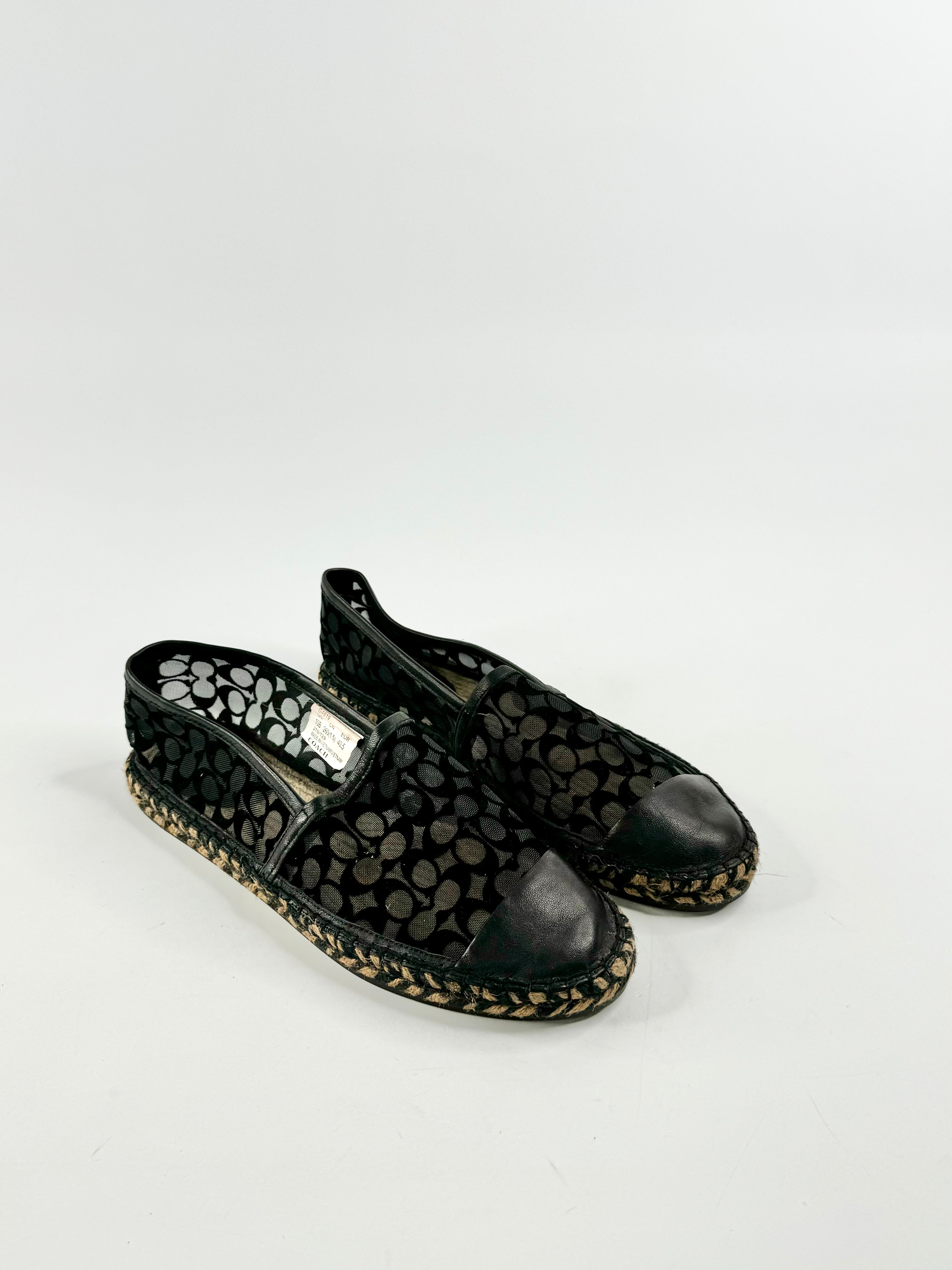 Coach Black 'Cleo' Mesh Espadrille - EU40.5