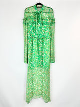 Stevie May Spring Green Sheer Crepe Maxi Dress - AU8/10