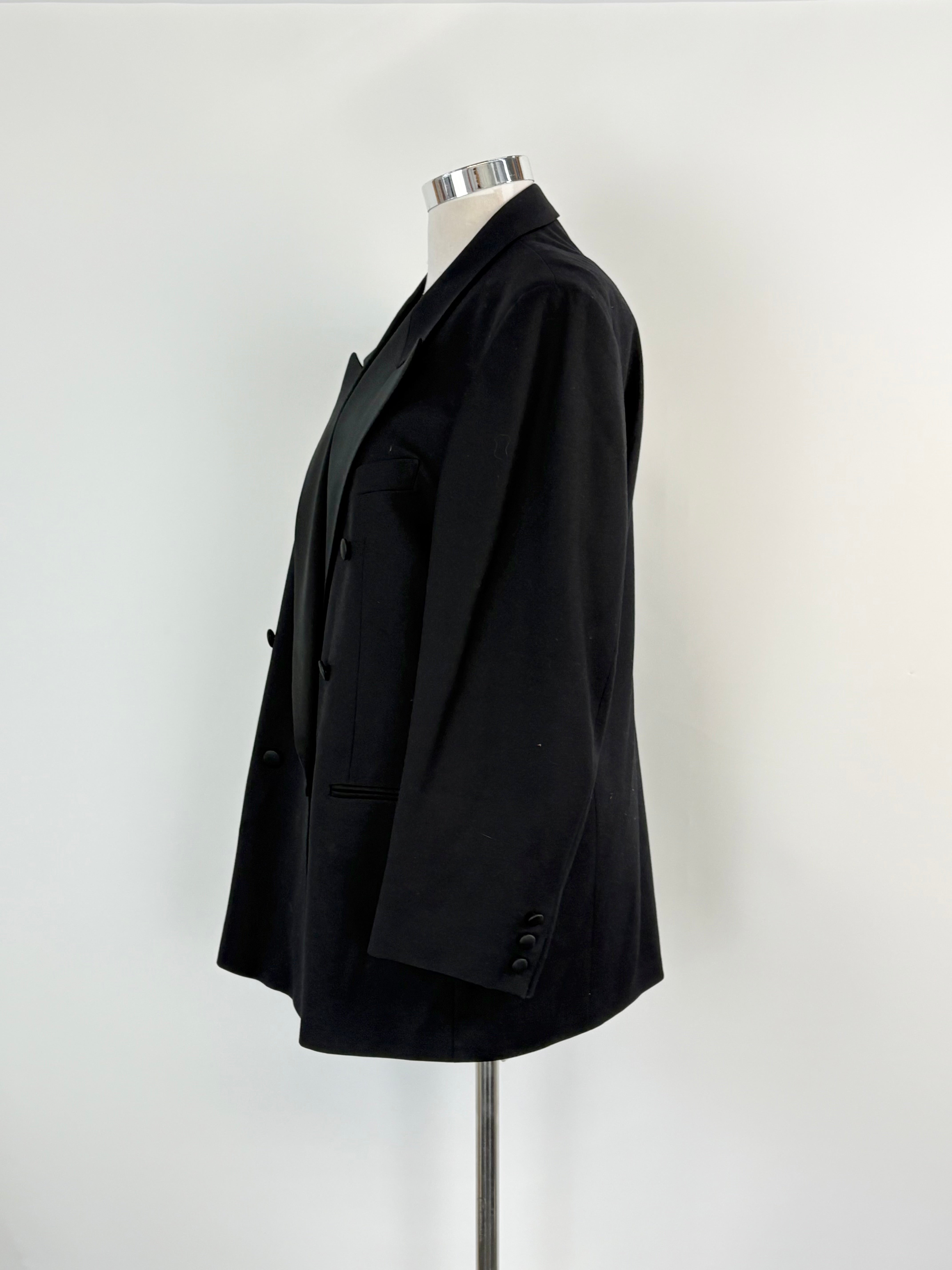 Vintage Nino Cerruti Black Wool Double-Breasted Blazer - 54