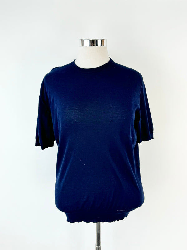 Luciano Barbera Deep Navy Blue Cotton Top - AU10/12