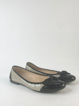 My Ferragamo Patent Leather Houndstooth Ballet Flats - 8.5B
