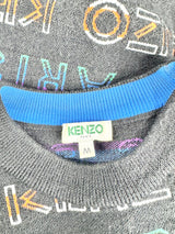 Kenzo Black Rainbow Logo Knitted Sweater - M