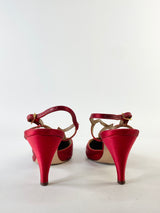 Vintage Blood Red Jewel Studded Stilettos - EU37/38