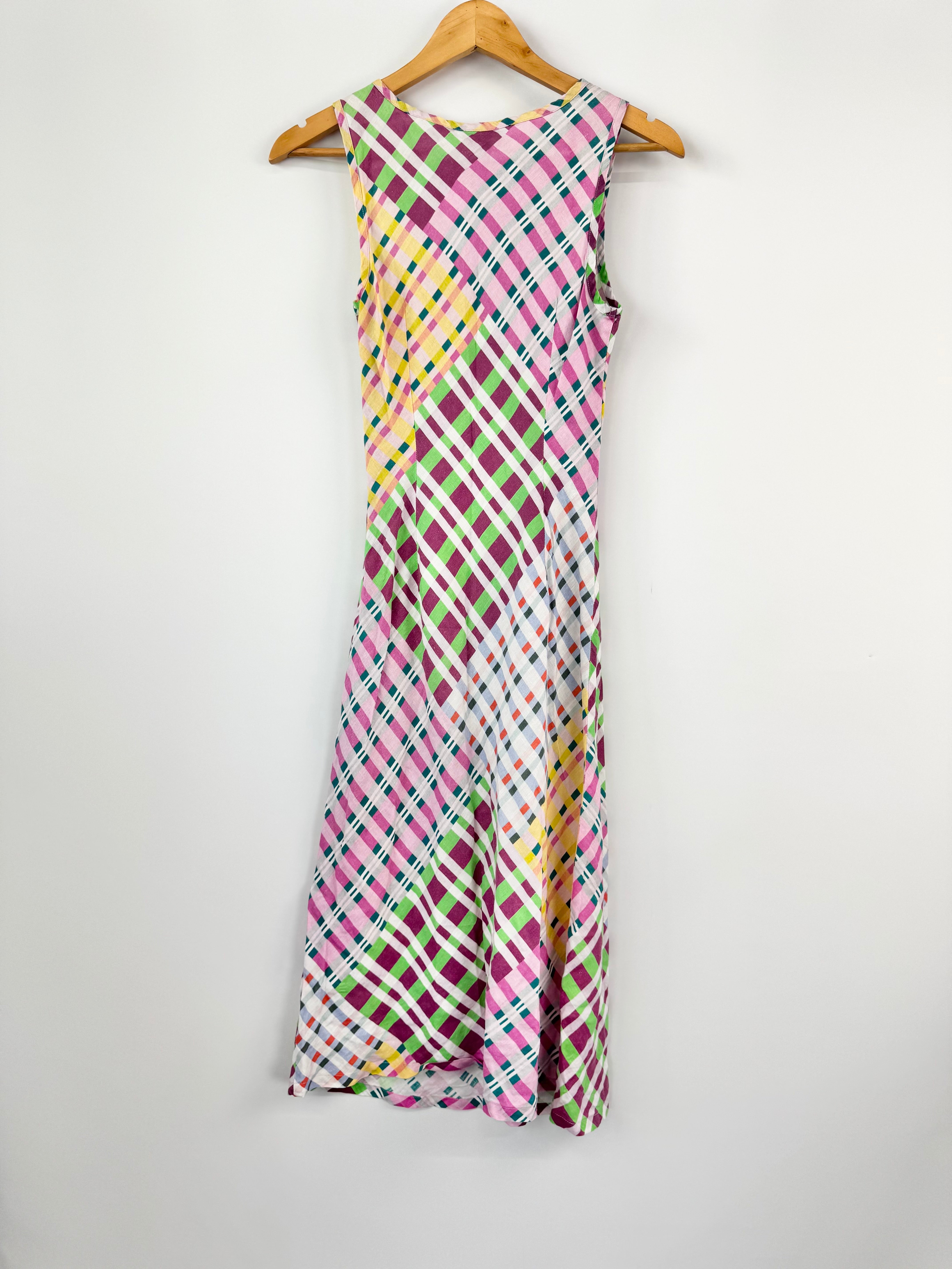 Gorman Multi Soft Pink, Green & Yellow Plaid Dress - AU6