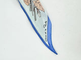 Oscar de la Renta Pale Blue Long Posy Scarf