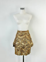 Asilio Metallic Gold 'Grand Stand' Lace Miniskirt - AU6/8