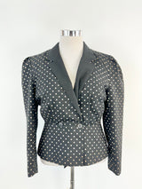 Vintage Mrs Smith Black & Beige Dotted Jacket - AU10