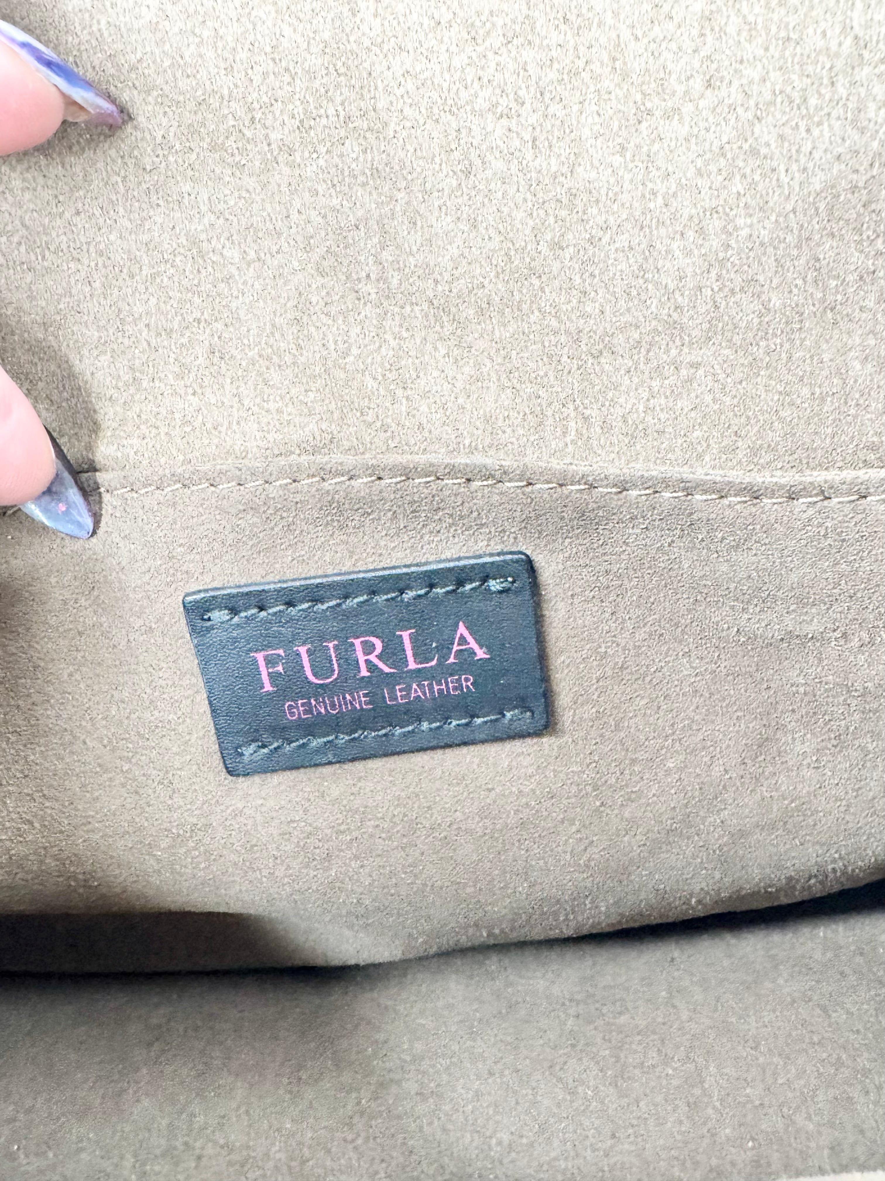 Furla Cement Leather Cross Body Bag