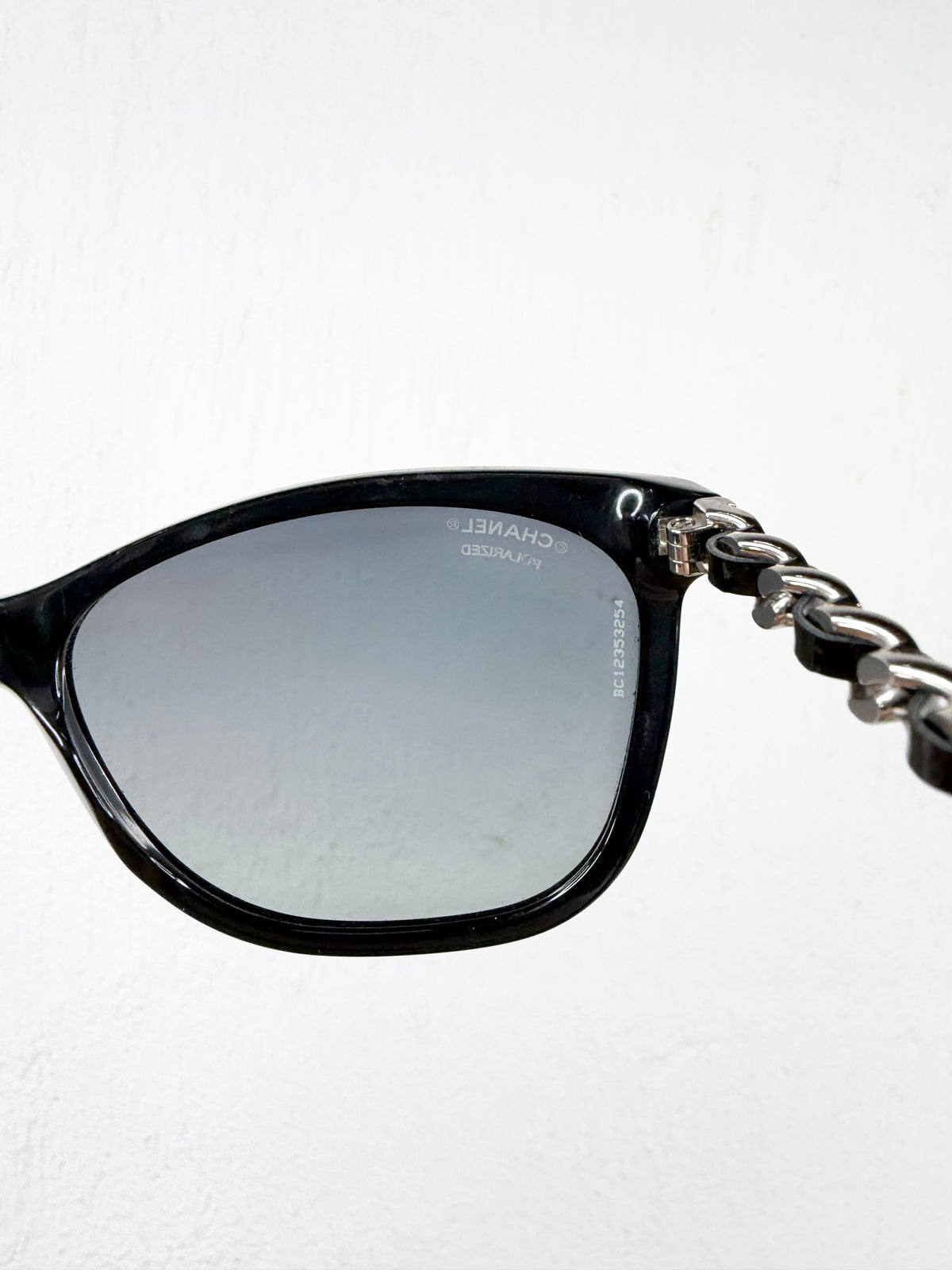 Chanel Black 5280-Polarised Chain Temple Squared Sunglasses