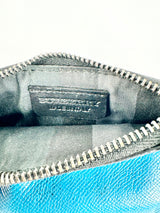 Burberry Teal Zippered Pouch