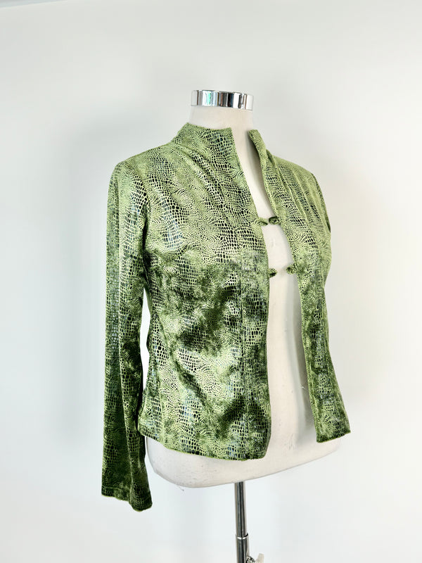 Vintage Christopher Ari Reptilian Pattern Velvet Top - AU12