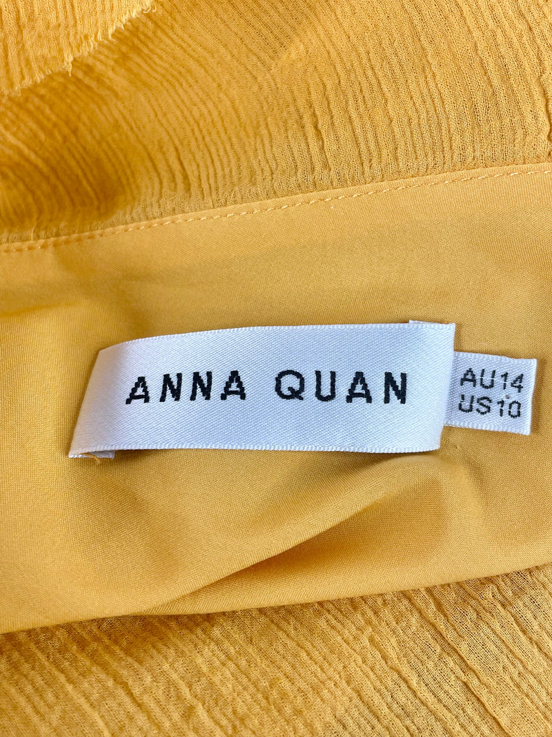 Anna Quan Turmeric Crinkled 'Eleni' Midi Dress - AU14