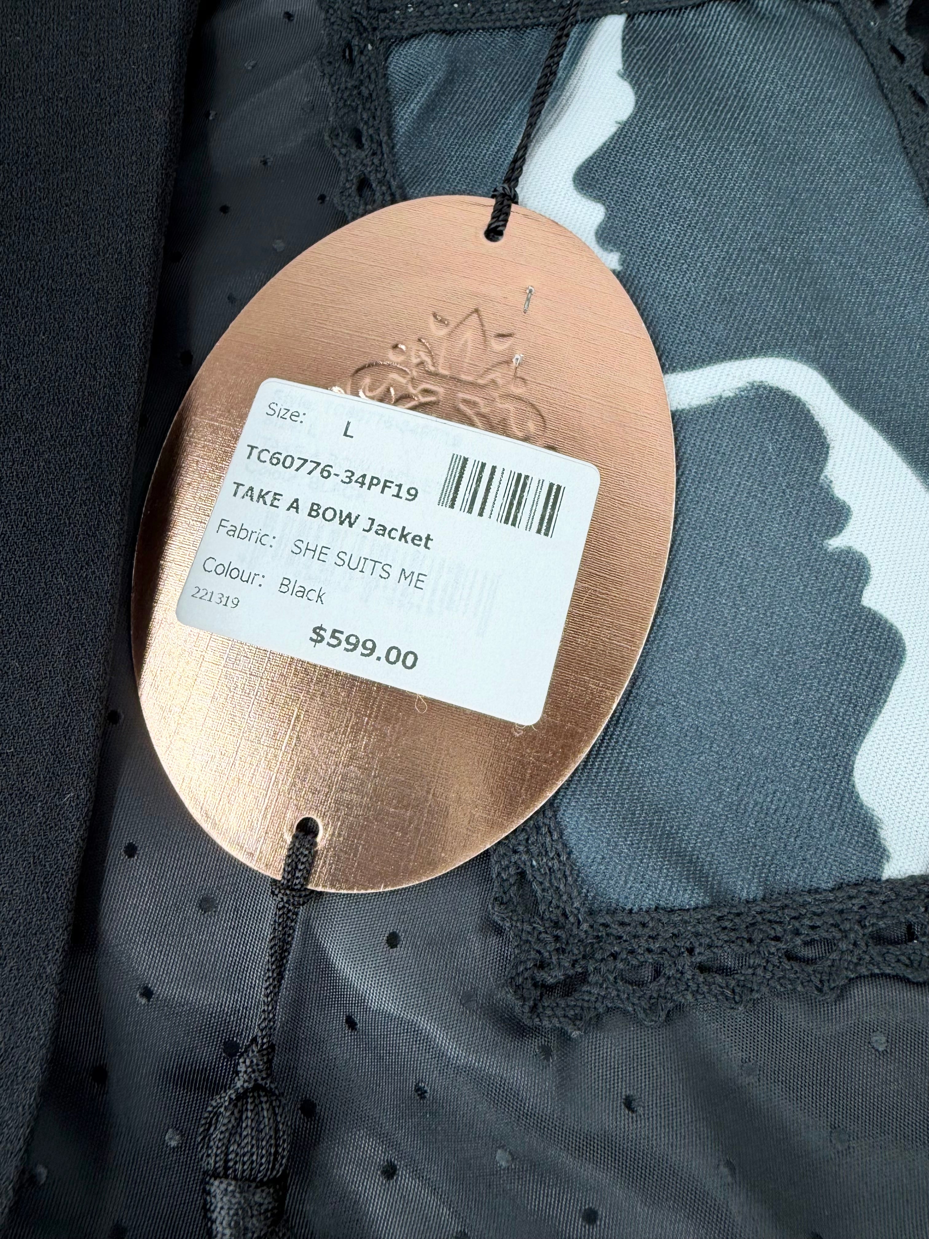 Trelise Cooper Black 'Take a Bow' Jacket NWT - AU12/14