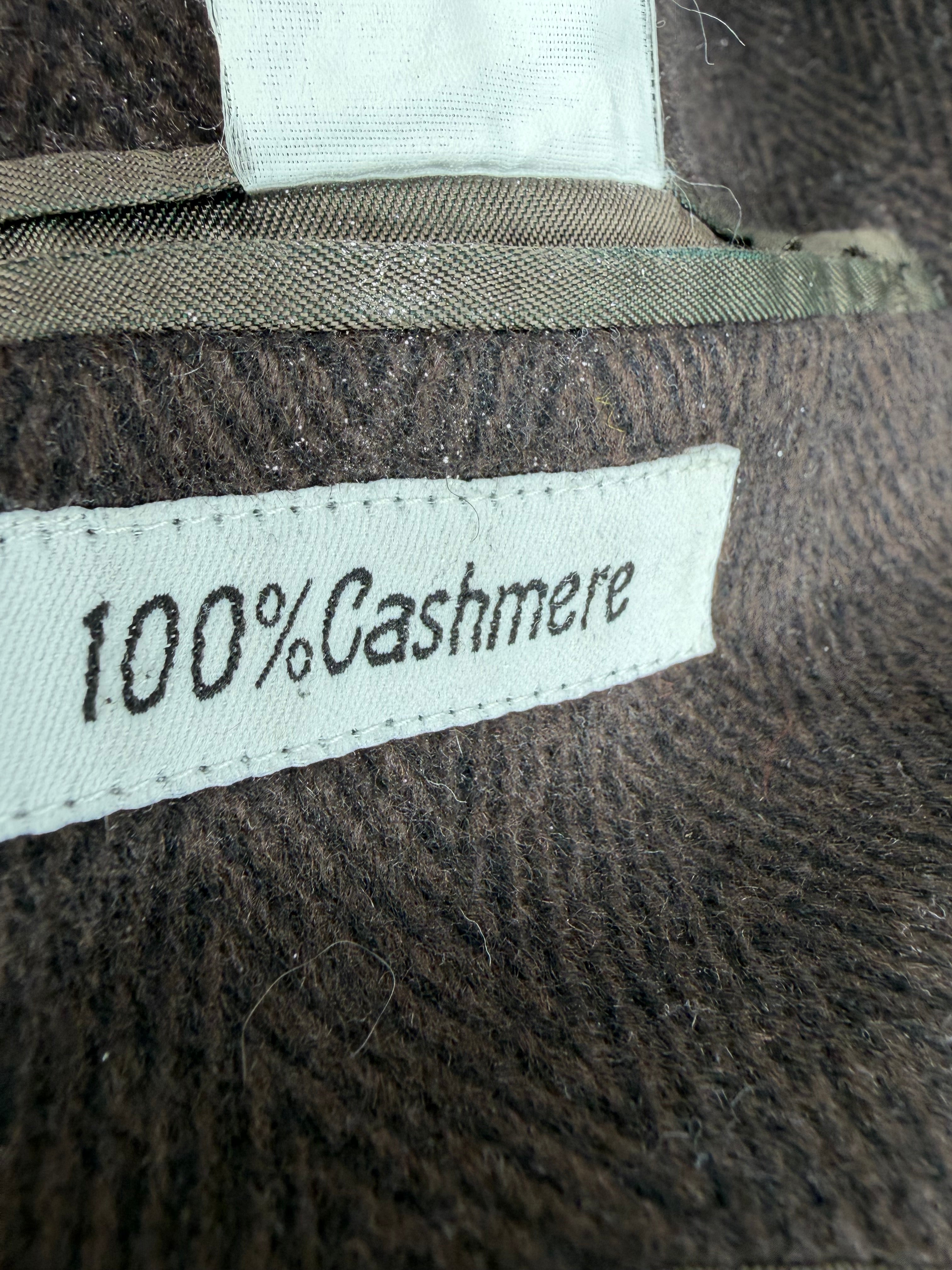 Calvin Klein Walnut Herringbone Pattern Cashmere Coat - 42