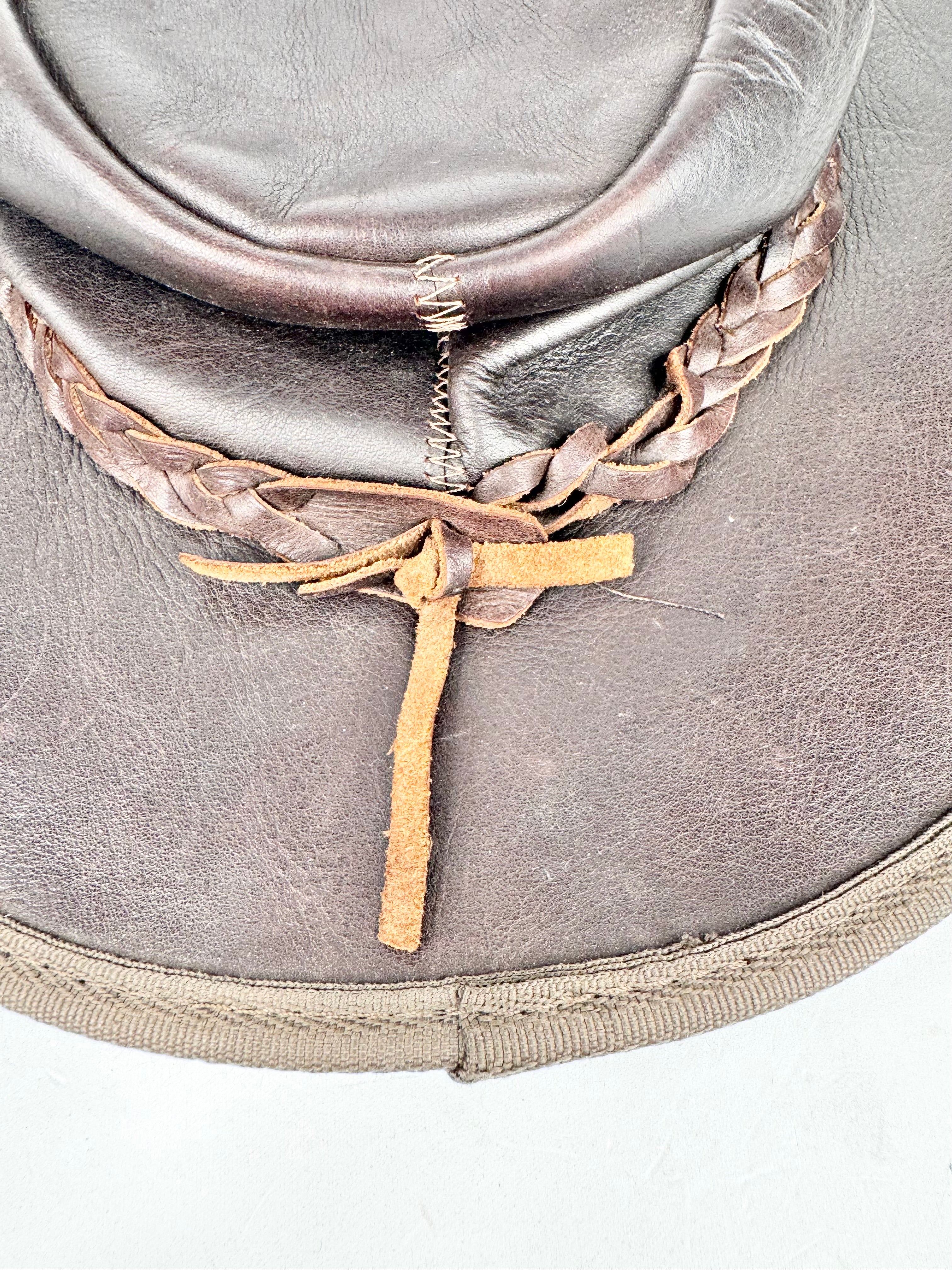 Bahmah Umber Leather Hat - M