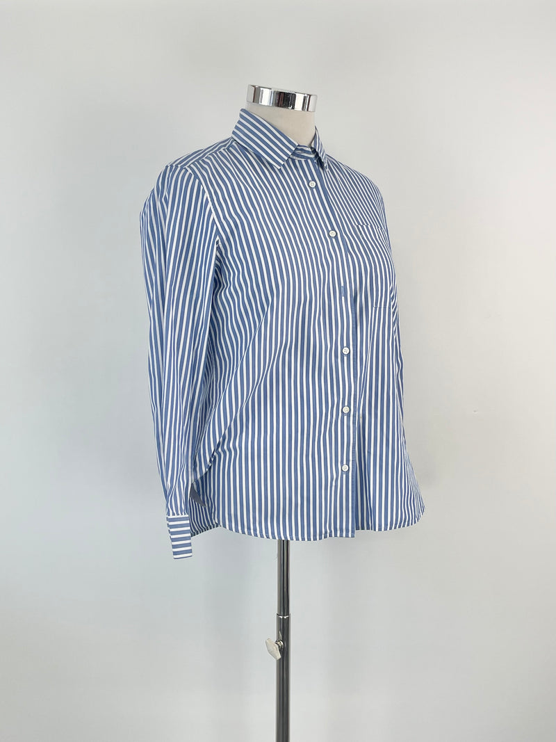 Aspesi Blue & White Stripe Long Sleeve Shirt - AU12