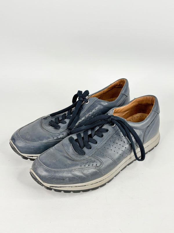 Imac Navy Blue Leather Sneakers - EU44