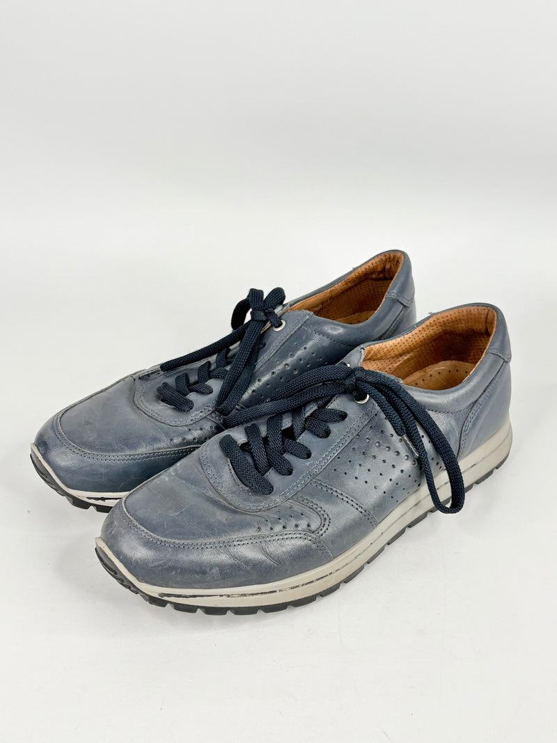 Imac Navy Blue Leather Sneakers - EU44