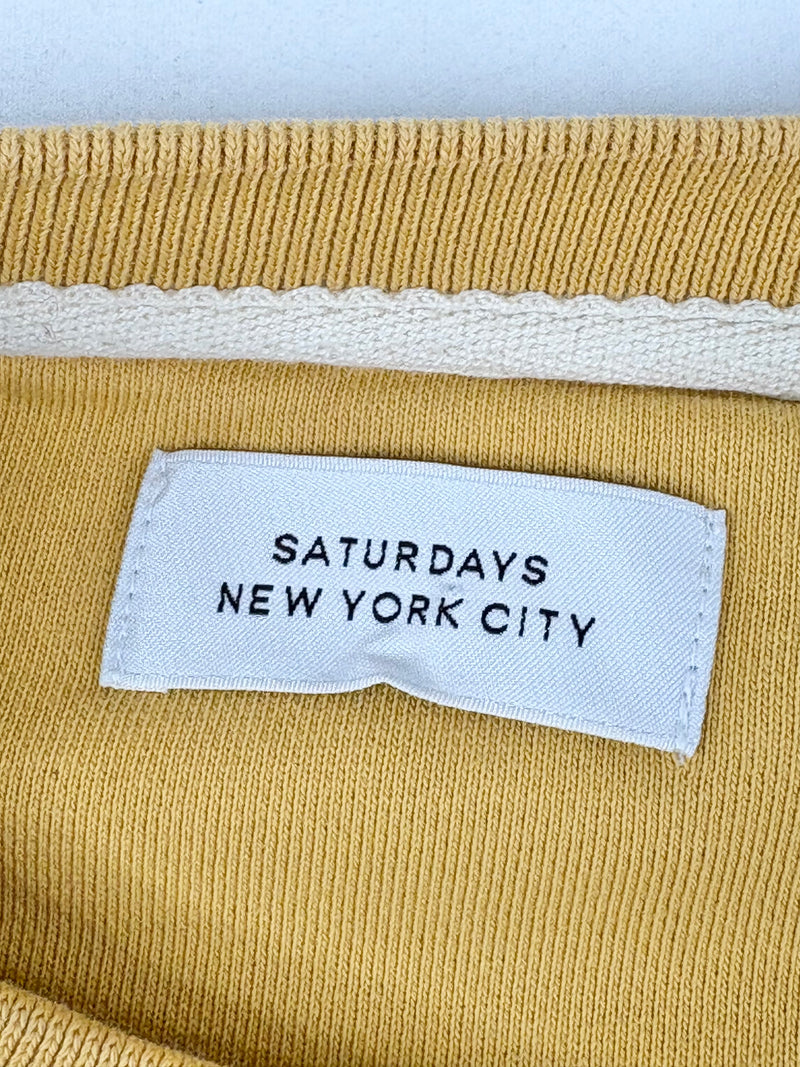 Saturdays NYC Mustard & Black Circles Crew Neck Sweater - XS