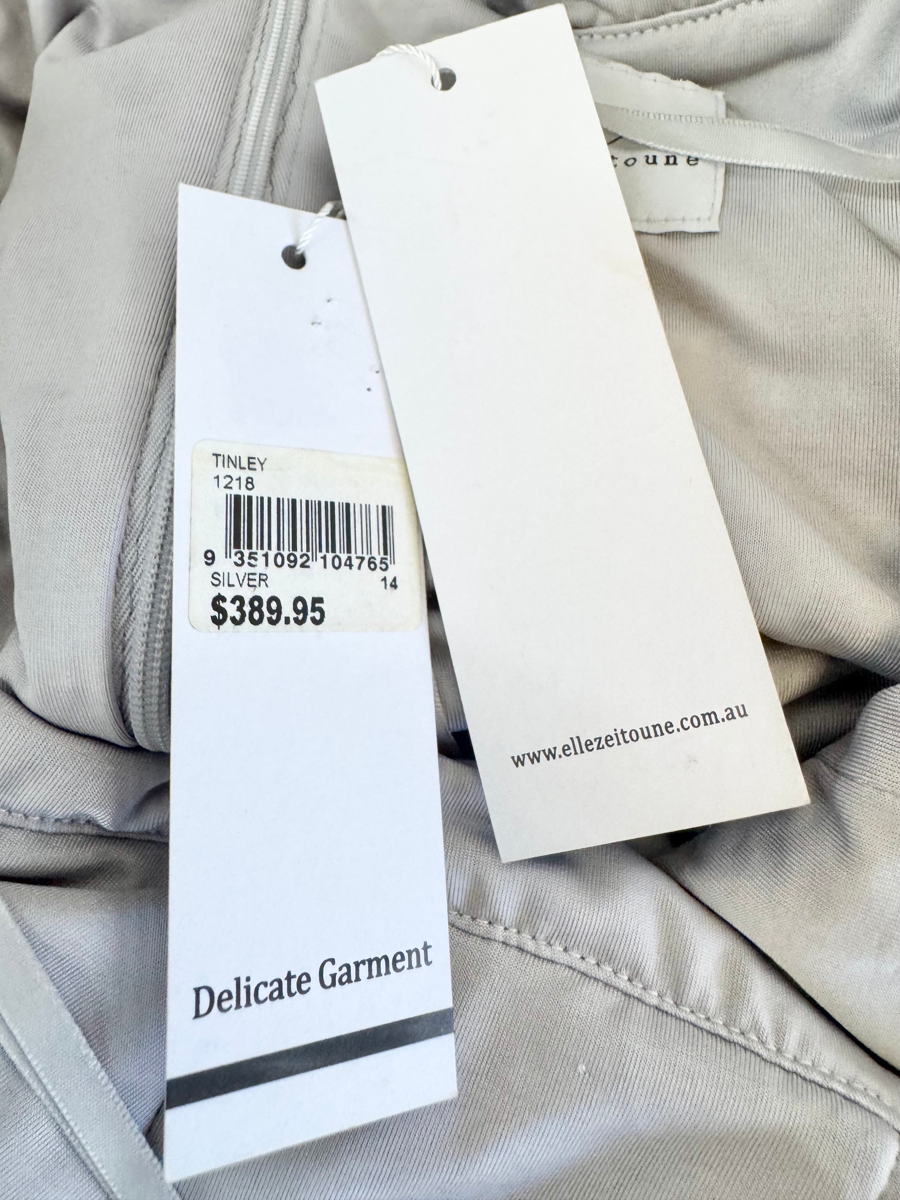 Luxe by Elle Zeitoune 'Tinley' Silver Sequined Gown NWT - AU14