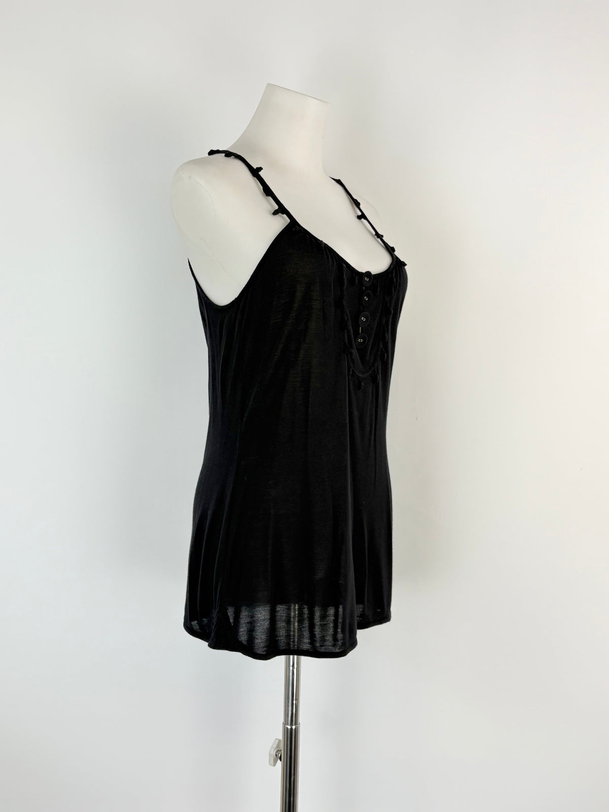 See By Chloé Black Button-Detail Camisole - AU10