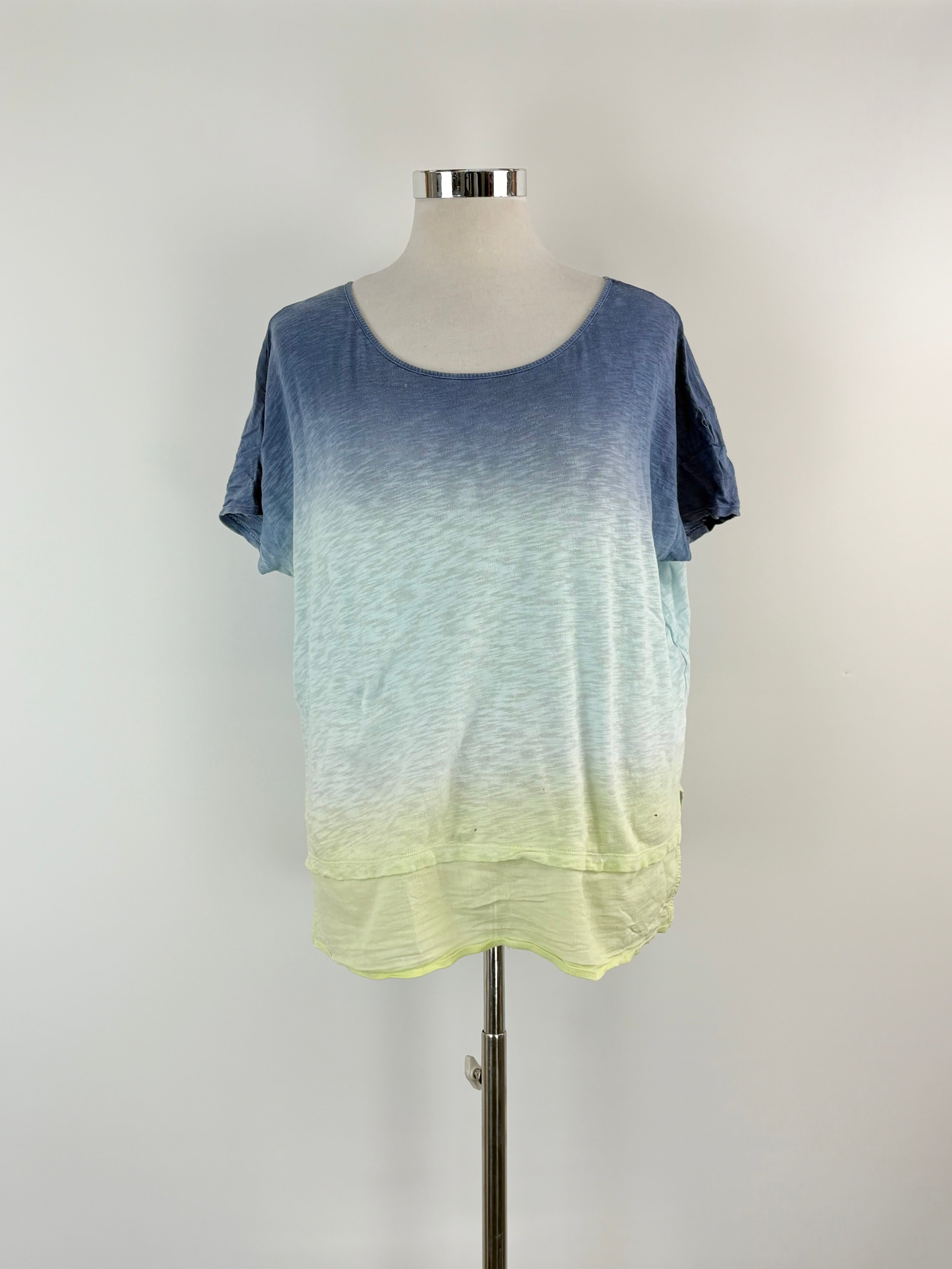 DKNY Jeans Two-Tone Blue Wash Crop Top - AU12/14