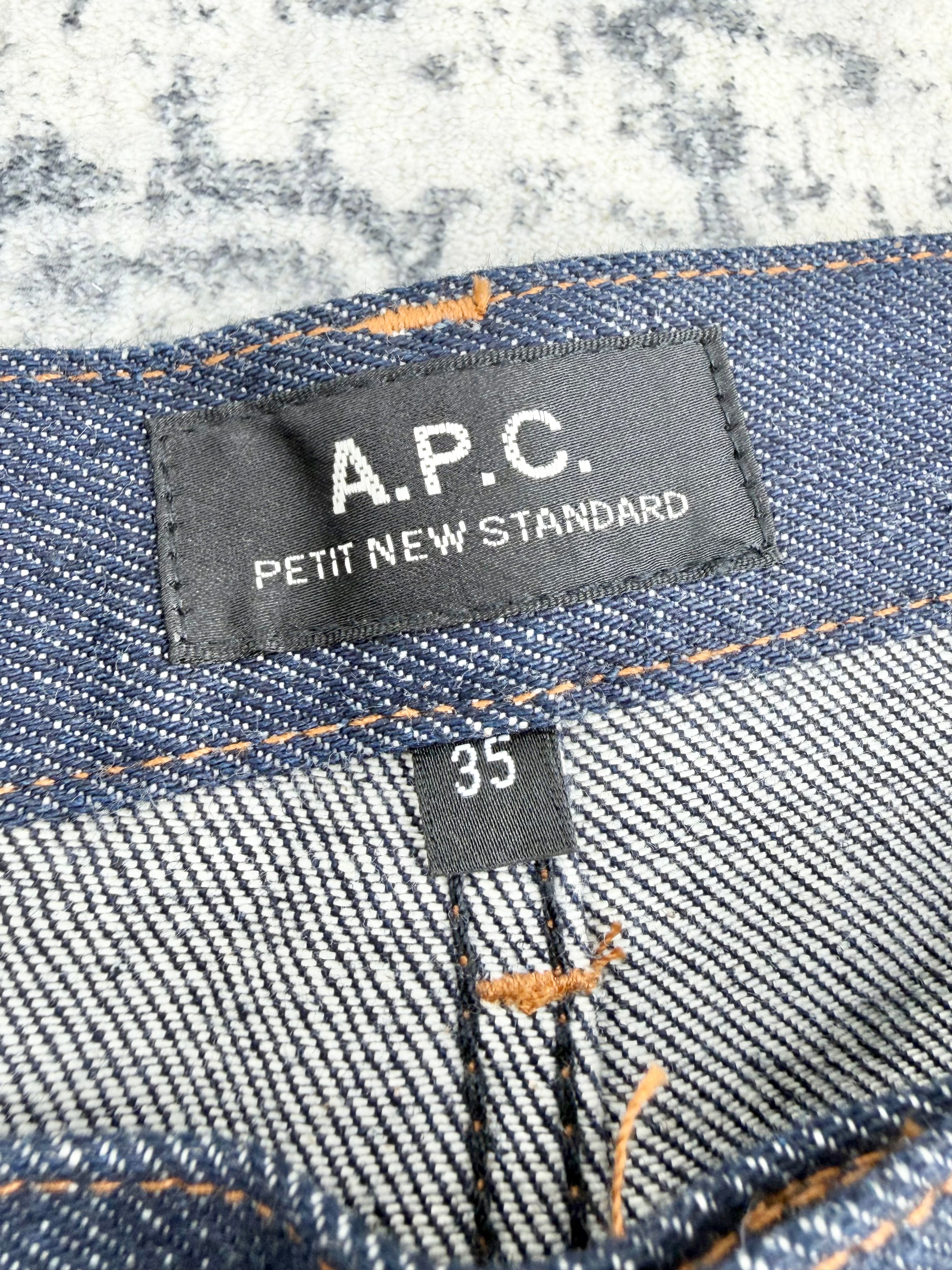 A.P.C 'Petit New Standard' Indigo Salvage Denim Jeans NWT - XL