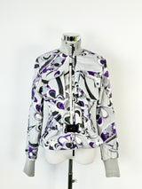 Vintage 90s Versace Sport Grey & Purple Ski Jacket - AU10